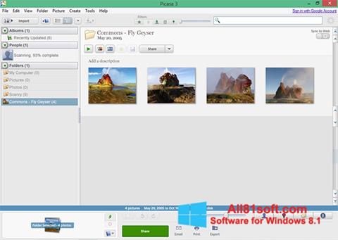 Zrzut ekranu Picasa na Windows 8.1