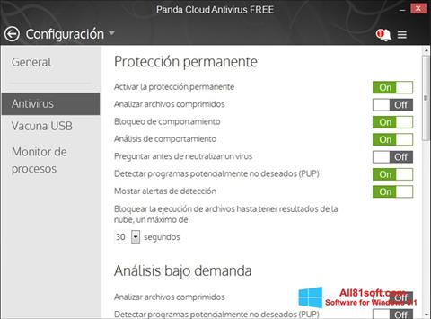 Zrzut ekranu Panda Cloud na Windows 8.1