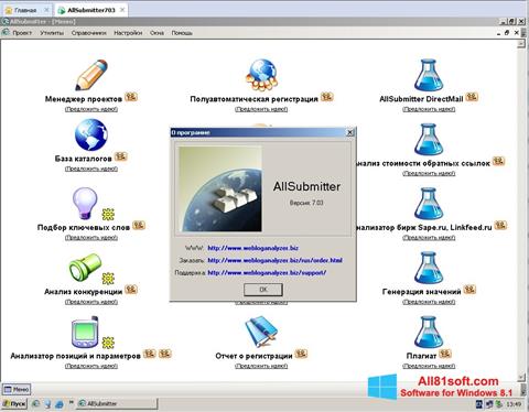 Zrzut ekranu AllSubmitter na Windows 8.1