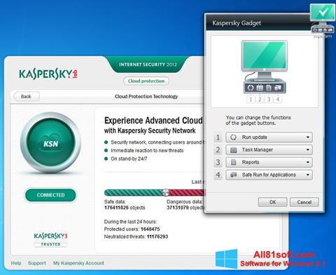 Zrzut ekranu Kaspersky Internet Security na Windows 8.1