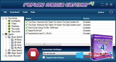 Zrzut ekranu Replay Media Catcher na Windows 8.1