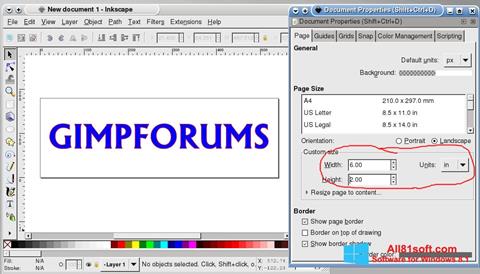 Zrzut ekranu Inkscape na Windows 8.1