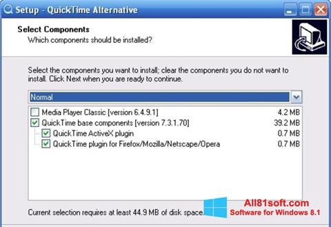 Zrzut ekranu QuickTime Alternative na Windows 8.1
