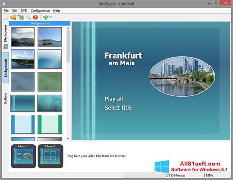 Zrzut ekranu DVDStyler na Windows 8.1