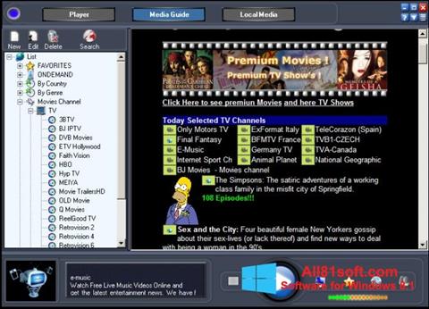 Zrzut ekranu Online TV Live na Windows 8.1
