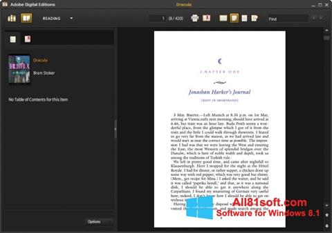 Zrzut ekranu Adobe Digital Editions na Windows 8.1