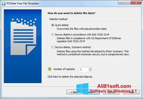 Zrzut ekranu File Shredder na Windows 8.1