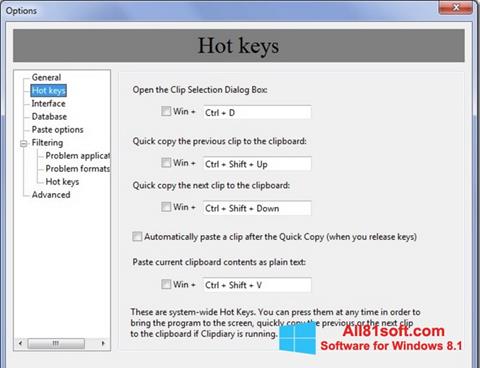 Zrzut ekranu Clipdiary na Windows 8.1