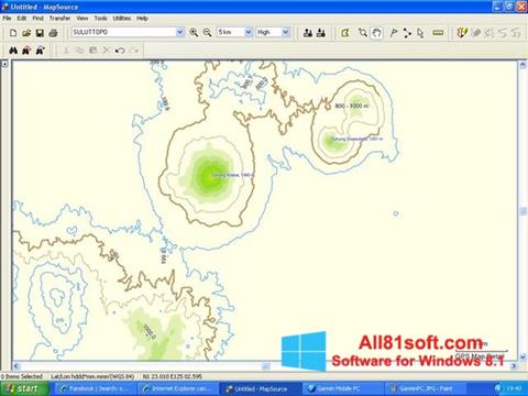 Zrzut ekranu MapSource na Windows 8.1