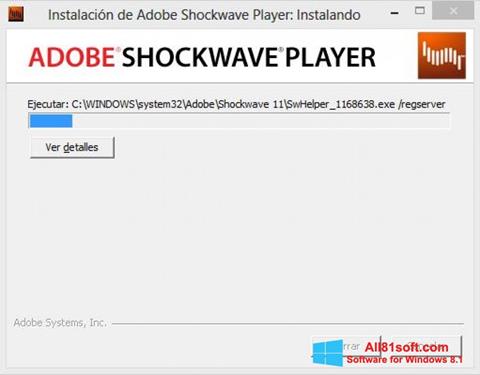 Zrzut ekranu Adobe Shockwave Player na Windows 8.1