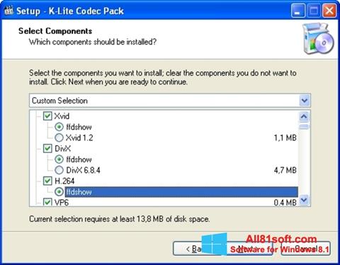 Zrzut ekranu K-Lite Codec Pack na Windows 8.1
