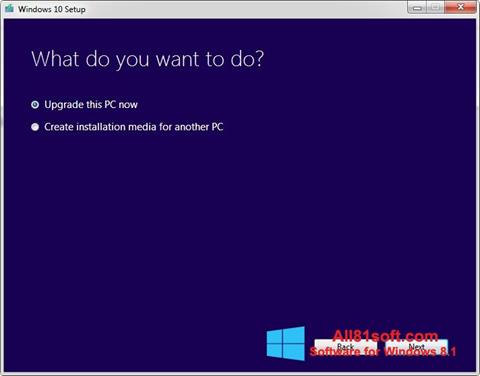 Zrzut ekranu Media Creation Tool na Windows 8.1