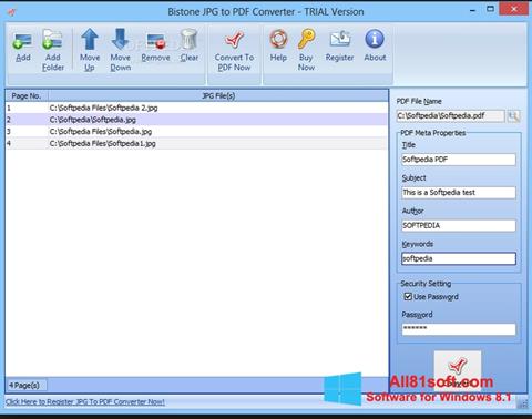 Zrzut ekranu Image To PDF Converter na Windows 8.1