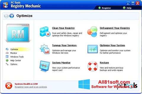 Zrzut ekranu Registry Mechanic na Windows 8.1