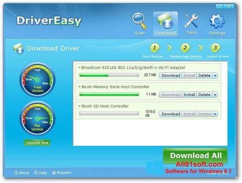 Zrzut ekranu Driver Easy na Windows 8.1