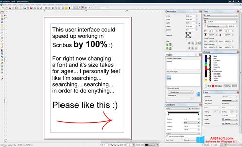 Zrzut ekranu Scribus na Windows 8.1