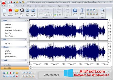 Zrzut ekranu Free Audio Editor na Windows 8.1