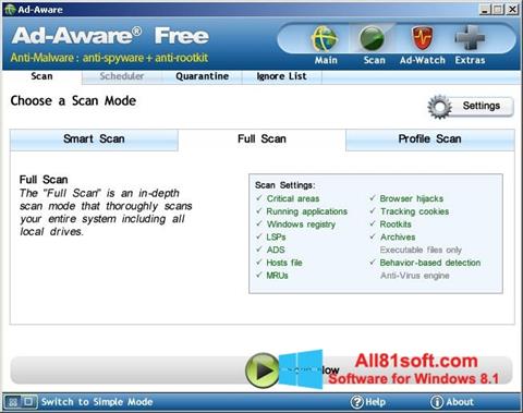 Zrzut ekranu Ad-Aware Free na Windows 8.1