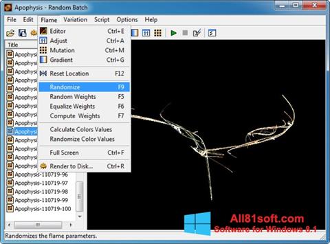 Zrzut ekranu Apophysis na Windows 8.1