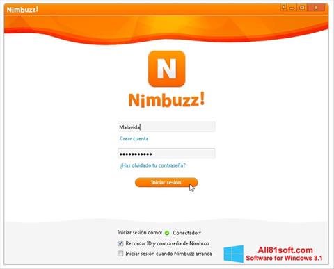 Zrzut ekranu Nimbuzz na Windows 8.1