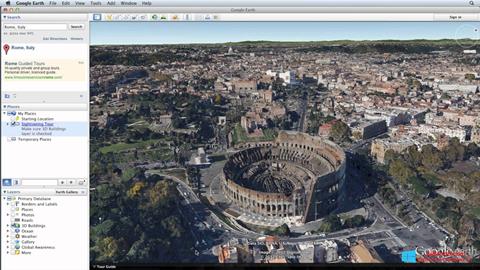 Zrzut ekranu Google Earth na Windows 8.1
