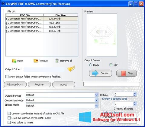 Zrzut ekranu PDF to DWG Converter na Windows 8.1