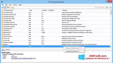 Zrzut ekranu ActivePerl na Windows 8.1