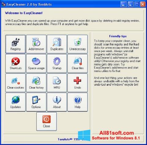 Zrzut ekranu EasyCleaner na Windows 8.1