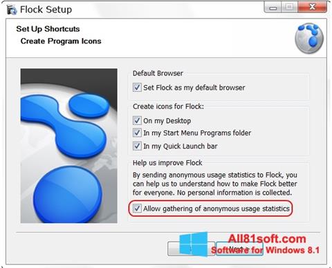 Zrzut ekranu Flock na Windows 8.1