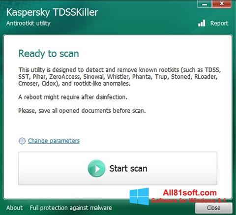 Zrzut ekranu Kaspersky TDSSKiller na Windows 8.1