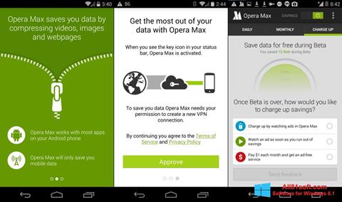 Zrzut ekranu Opera Max na Windows 8.1