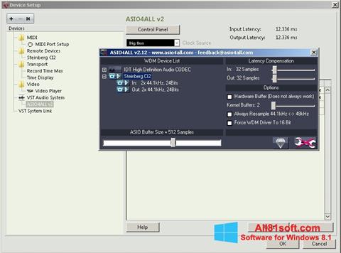 Zrzut ekranu ASIO4ALL na Windows 8.1