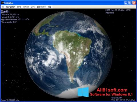Zrzut ekranu Celestia na Windows 8.1