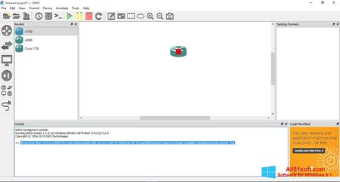 Zrzut ekranu GNS3 na Windows 8.1