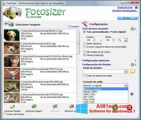 Zrzut ekranu Fotosizer na Windows 8.1