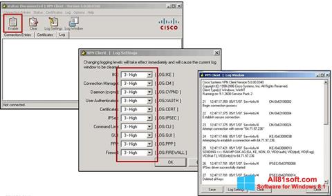Zrzut ekranu Cisco VPN Client na Windows 8.1