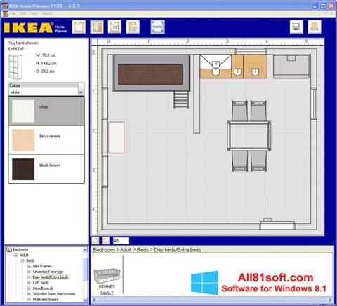 Zrzut ekranu IKEA Home Planner na Windows 8.1