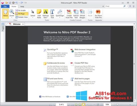 Zrzut ekranu Nitro PDF Reader na Windows 8.1
