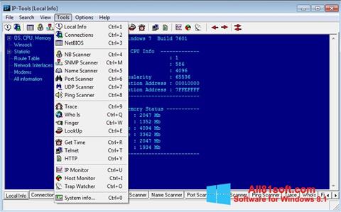 Zrzut ekranu IP Tools na Windows 8.1