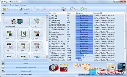 Zrzut ekranu Format Factory na Windows 8.1