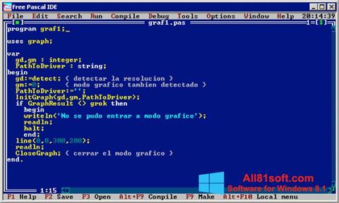Zrzut ekranu Free Pascal na Windows 8.1