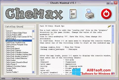 Zrzut ekranu CheMax na Windows 8.1