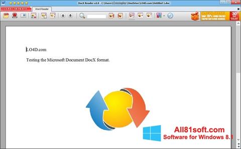 Zrzut ekranu DocX Reader na Windows 8.1