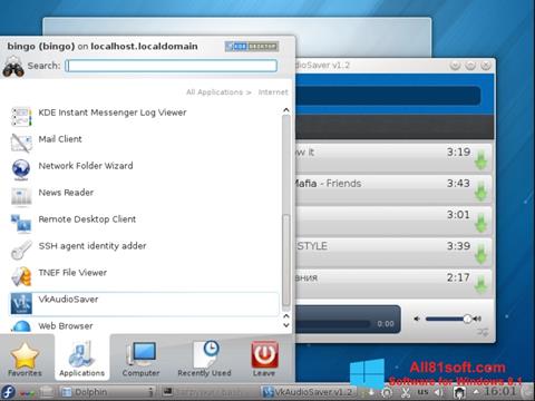 Zrzut ekranu VkAudioSaver na Windows 8.1