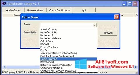 Zrzut ekranu PunkBuster na Windows 8.1